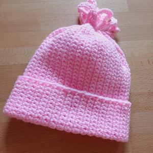 Caciula roz cu moate - îmbrăcăminte și modă - haine bebeluși și copii - pălărie bebeluși - Artynos.ro