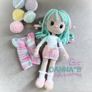 Candy Doll - jucării și echipamente pentru copii - plușuri - păpușă croșetată, păpușă de pluș - Artynos.ro