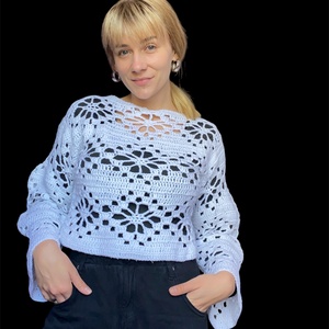 Bluză croșetată - îmbrăcăminte și modă - haine damă - bluze damă - Artynos.ro