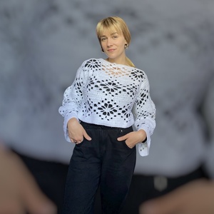 Bluză croșetată - îmbrăcăminte și modă - haine damă - bluze damă - Artynos.ro