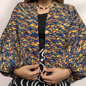 Cardigan colorat, Imbracaminte si moda, Haine dama, Hanorace, cardigane, Crosetat, Cusatura, ARTYNOS