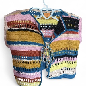 Vesta colorata, Imbracaminte si moda, Haine dama, Vesta femei, Crosetat, Cusatura, ARTYNOS