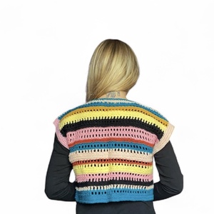 Vesta colorata - îmbrăcăminte și modă - haine damă - vestă femei - Artynos.ro