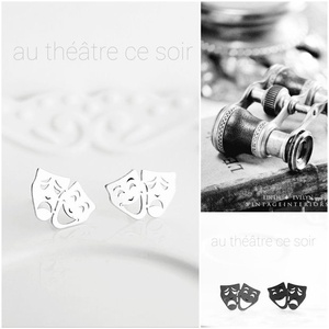 Cercei din argint 925 AU THÉÂTRE CE SOIR  - bijuterii - cercei - cercei și ornamente pentru urechi - Artynos.ro