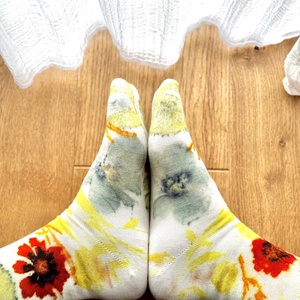 Șosete din lână imprimate vegetal - îmbrăcăminte și modă - pantofi, papuci, șosete - șosete, șosete de genunchi - Artynos.ro