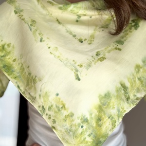 Esarfa din matase imprimata vegetal, Imbracaminte si moda, Esarfe, palarii, fularuri, Esarfe, Cusatura, Vopsirea matasei, ARTYNOS