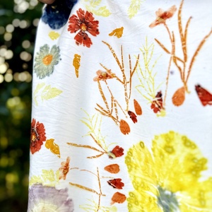 Esarfa din matase imprimata vegetal - Artynos.ro