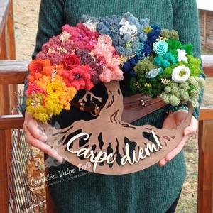 Copacul Vietii cu licheni stabilizati si flori criogenate 40 cm, Casa & Stil de viata, Accesorii pentru decorat casa, Decoratiuni de pereti, decoratiuni suspendate, Decoratiuni cu licheni, Aranjament de flori, ARTYNOS