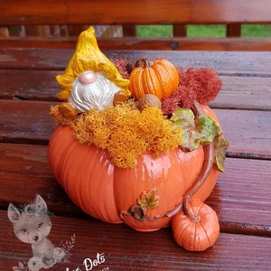Decoratiune de toamna, decor de Halloween - un pitic in dovleac, Casa & Stil de viata, Accesorii pentru decorat casa, Halloween - tot ce ai nevoie pentru petrecere!, Ornamente de Halloween, Obiecte pictate, Pictura, ARTYNOS