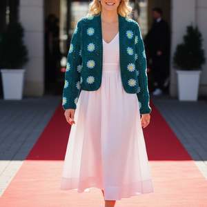 Cardigan crosetat manual, din fire naturale, Imbracaminte si moda, Haine dama, Hanorace, cardigane, Crosetat, ARTYNOS