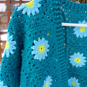 Cardigan croșetat manual, din fire naturale - îmbrăcăminte și modă - haine damă - hanorace, cardigane - Artynos.ro