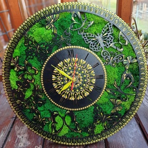 Ceas de perete cu licheni stabilizati si pictura cu techica punctului 40 cm - verde , Casa & Stil de viata, Decoratiuni de casa, Decoratiuni de pereti, Ceasuri de perete, Pictura, Ceas de perete cu licheni stabilizati si pictura cu techica punctului 40 cm - verde 
Un cadou speci..., ARTYNOS