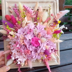 Ramă cu aranjament de flori stabilizate și criogenate - casă & stil de viață - decorațiuni de casă - accesorii florale - cutii cu flori - Artynos.ro