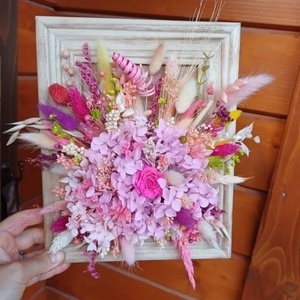 Ramă cu aranjament de flori stabilizate și criogenate - casă & stil de viață - decorațiuni de casă - accesorii florale - cutii cu flori - Artynos.ro