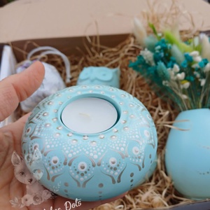 Set decorativ handmade � Turcoaz Pal - Un cadou care încântă privirea și sufletul - casă & stil de viață - decorațiuni de casă - accesorii florale - buchete de flori - Artynos.ro