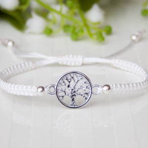 Bratara macramé impletita - Tree of Life alb, , , ARTYNOS