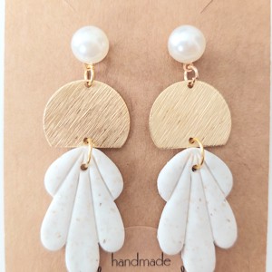 Cercei  Gold-white elegance, Bijuterii, Cercei, Cercei agatati, Altele, ARTYNOS