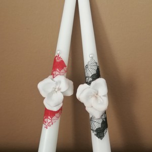 Set romantic de nunta .. decorat cu flori handmade - accesorii nuntă - materiale decor pentru nuntă - decorațiuni nuntă - Artynos.ro