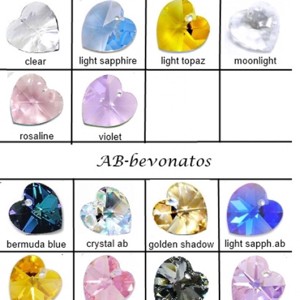 Pandantiv inimă Swarovski în mai multe culori 28mm -  - Artynos.ro