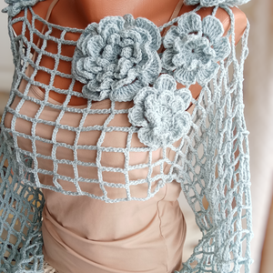 Bolero turcuaz  - îmbrăcăminte și modă - haine damă - hanorace, cardigane - Artynos.ro