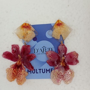 Cercei orhidee  - bijuterii - cercei - cercei din rășină - Artynos.ro