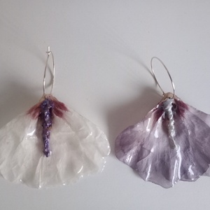 Cercei hibiscus  - bijuterii - cercei - cercei din rășină - Artynos.ro