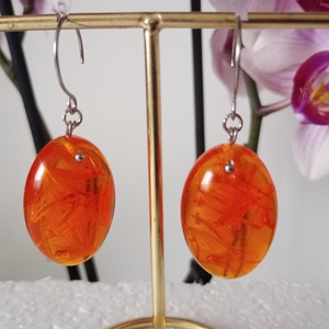 Cercei ovali  - bijuterii - cercei - cercei din rășină - Artynos.ro