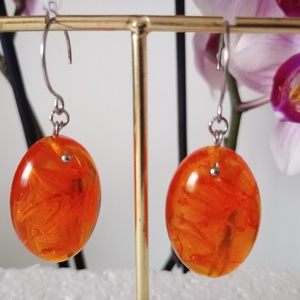 Cercei ovali  - bijuterii - cercei - cercei din rășină - Artynos.ro