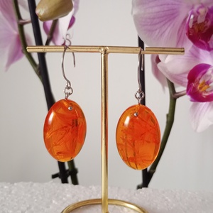 Cercei ovali  - bijuterii - cercei - cercei din rășină - Artynos.ro