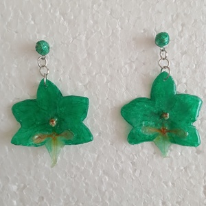 Cercei orhidee , Bijuterii, Cercei, Cercei din rasina, , ARTYNOS