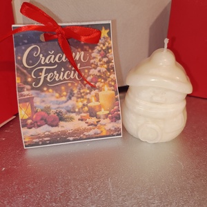 Lumânare parfumată handmade în formă de om de zăpadă � Cadou de Crăciun pentru familie, prieteni și colegi - crăciun - decorațiuni de crăciun de casă - lumânări de crăciun - Artynos.ro