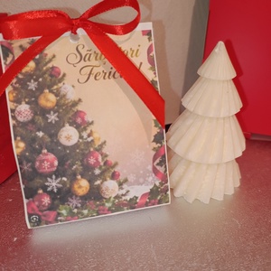 Lumânare parfumată handmade în formă de brăduț� Cadou de Crăciun pentru familie, prieteni și colegi - crăciun - decorațiuni de crăciun de casă - lumânări de crăciun - Artynos.ro