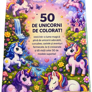 Carte de colorat unicorni - jucării și echipamente pentru copii - cărți pentru copii, cărți textile - Artynos.ro