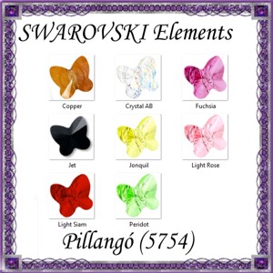 Swarovski cristal bead: SWGY fluture (5754) 10mm multiple culori, , , ARTYNOS