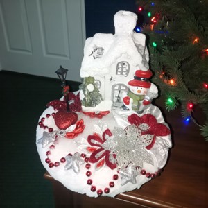 Decoratiuni de masa luminoase argintii-rosii cu o lumina de casa, Casa & Stil de viata, Accesorii pentru decorat casa, , ARTYNOS