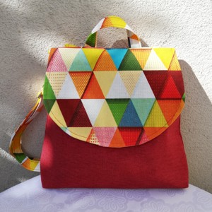 Triunghi model burgundy rucsac pentru femei - geantă și husă - rucsacuri - rucsac damă, rucsac bărbați - Artynos.ro