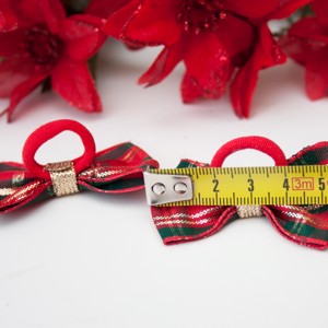Masnis scrunchie - carouri roșii de Crăciun -  - Artynos.ro