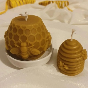 Lumânare din ceară naturală de albine, mărturii nuntă/botez - accesorii nuntă - amintiri și cadouri de nuntă - mărturii - Artynos.ro