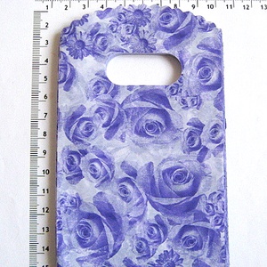 Punguta plastic de cadou cu trandafiri mov 24343, Craciun, Accesorii cadou de Craciun, Pungi cadou de Craciun, Altele, Broderie, ARTYNOS