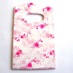 Punguta plastic de cadou cu cu inimioare roz 15871, Craciun, Accesorii cadou de Craciun, Pungi cadou de Craciun, Altele, ARTYNOS