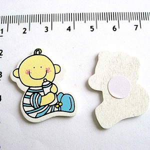 Figurine din placaj subtire de lemn bebelus baietei bleu 18460, Accessorii si unelte, Accesorii decorative, Figurine, , ARTYNOS