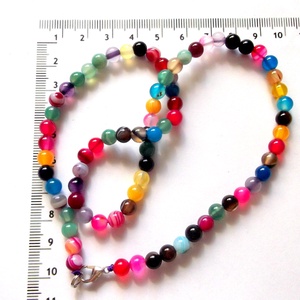 Sirag agate striped sfere multicolor 43847, Accessorii si unelte, Margea, componente de bijuterii, Piatra pretioasa, Confectionarea bijuteriilor, ARTYNOS