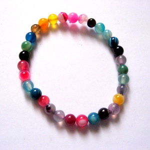 Sirag agate striped sfere multicolor 51250, Accessorii si unelte, Margea, componente de bijuterii, Piatra pretioasa, Confectionarea bijuteriilor, ARTYNOS