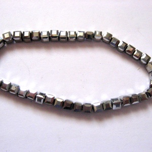 sirag cristale  sticla argintiu cuburi 51298, Accessorii si unelte, Margea, componente de bijuterii, Margea din sticla, Confectionarea bijuteriilor, ARTYNOS