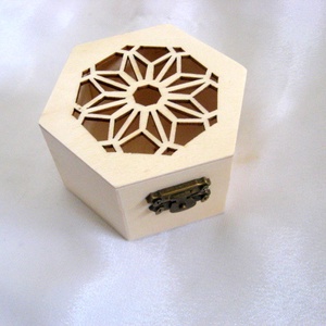cutie lemn hexagonala 51395, Accessorii si unelte, Lemn, Cutie, Decoupage, transfer si tehnici servetel, ARTYNOS