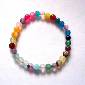 Sirag agate striped sfere multicolor 51528, Accessorii si unelte, Margea, componente de bijuterii, Piatra pretioasa, Confectionarea bijuteriilor, ARTYNOS