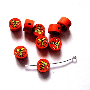 margele din lut polimeric culoare rosie 51567, Accessorii si unelte, Margea, componente de bijuterii, Perla de lut, Confectionarea bijuteriilor, ARTYNOS