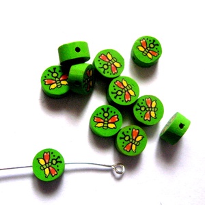 margele din lut polimeric culoare verde 51564, Accessorii si unelte, Margea, componente de bijuterii, Perla de lut, Confectionarea bijuteriilor, ARTYNOS