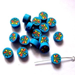 margele din lut polimeric culoare albastru 51563, Accessorii si unelte, Margea, componente de bijuterii, Perla de lut, Confectionarea bijuteriilor, Cusatura, ARTYNOS