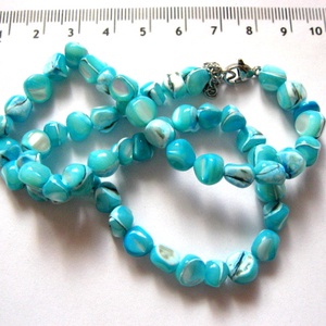 Sirag margele sidef turcoaz nuggets 51864 - Artynos.ro